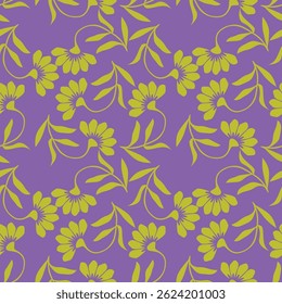 Trendy Floral pattern in the many kind of flowers. Tropical botanical Motifs scattered random. Seamless vector texture. Printing with in hand drawn style on dark background