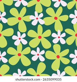 Trendy Floral pattern in the many kind of flowers. Tropical botanical Motifs scattered random. Seamless vector texture. Printing with in hand drawn style on dark background
