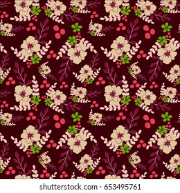 Trendy floral pattern for use on fabric, textile, background and covers. illustration.