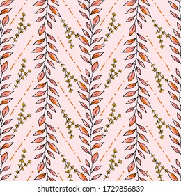 Trendy floral pink vector seamless, great design for any purpose. Wedding floral decorations. Fashionable retro style. Elegant decoration. Summer background. Textile design.