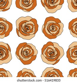 Trendy floral seamless pattern in brown colors. Vector illustration.