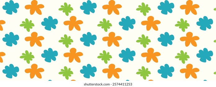 Trendy floral seamless pattern collection. Vintage style flowers on isolated background. Colorful pastel color spring doodle collection.	