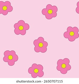 Coleção de padrões sem costura floral trendy. Conjunto de vintage estilo flor fundo ilustração. cor pastel groovy pacote de arte, natureza fundos branco com plantas de primavera