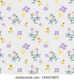 Trendy Floral Seamless Pattern. Earth color pallete. Spring collection for fashion and print. 