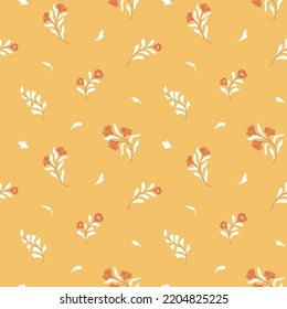 Trendy floral seamless pattern. Fabric design with vector flowers background.