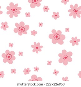 Trendfarbenes, nahtloses Muster. Stoffdesign mit Vektorblumen-Hintergrund.