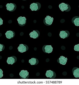 Trendy floral seamless pattern in green colors. Vector illustration.