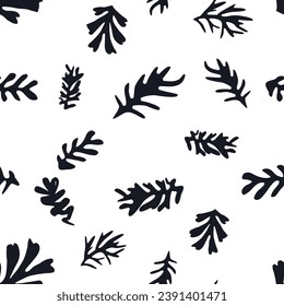 Trendy floral seamless pattern inspired, black and white floral pattern.