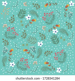 Trendy Floral seamless pattern in the many kind of flowers. Tropical botanical Motifs for fashion print. 