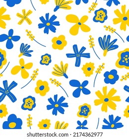 Patrón de moda floral sin fisuras sobre fondo blanco. Dibujo vectorial flores lindas con un estilo infantil dibujado a mano. Fondo para papel de pared, impresión, textil, tela, envoltura