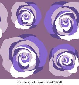 Trendy floral seamless pattern on a violet background. Vector illustration.