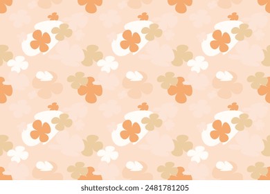 Trendy Floral Seamless Pattern With Simple Pretty, Little Floral Liberty Seamless Texture Background. Spring, Summer Romantic Blossom Flower Garden Seamless Pattern for Your Designs