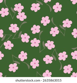 Padrão elegante floral sem emenda. Simples margarida vermelha e bege. Modelo de flor de primavera para embalagem, cartões postais, impressão têxtil, papel de parede. Ilustração desenhada à mão isolada sobre fundo branco.