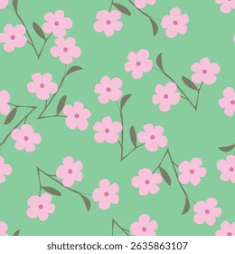 Padrão elegante floral sem emenda. Simples margarida vermelha e bege. Modelo de flor de primavera para embalagem, cartões postais, impressão têxtil, papel de parede. Ilustração desenhada à mão isolada sobre fundo branco.