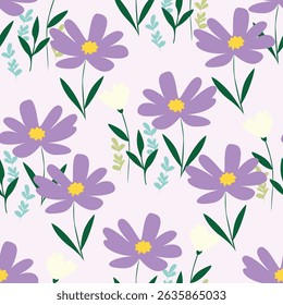 Patrón sin costuras floral de moda. Simple margarita roja y beige. Plantilla de flores de primavera para embalaje, postales, impresión textil, Fondo de pantalla. Dibujado a mano ilustración aislada sobre fondo blanco.