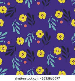 Trendy floral seamless pattern. Simple red and beige daisy. Spring flower template for packaging, postcards, textile printing, wallpaper. Hand drawn illustration isolated on white background.
