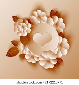 Trendy floral square abstract template.