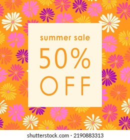 Trendy floral square sale templates. Discount shopping concept. Suitable for social media posts, mobile apps, cards, invitations, banners design and web, internet ads.