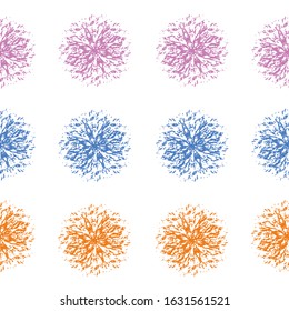 Trendy flower decorative element.  Vector nature floral symbols isolated on white backdrop.  Blossom flowers icon ornament in orange and pink colors for fashion cloth.