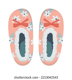 Icono plano de diseño de flor de moda pantuflas de casa