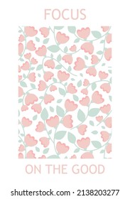 Trendy flower market inspired poster for Gallery wall. Floral illustration with pink flowers. Perfect for wall art, greeting card, posters and invitation.