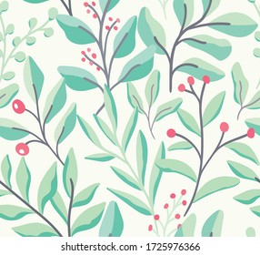 Trendy flowers seamless pattern. Small vector floral background illustration. Spring floral texture for fabric, fashion print and wallpaper.