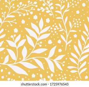 Trendy flowers seamless pattern. Small vector floral background illustration. Spring floral texture for fabric, fashion print and wallpaper.