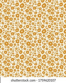Trendy flowers seamless pattern. Small vector floral background illustration. Spring floral texture for fabric, fashion print and wallpaper.