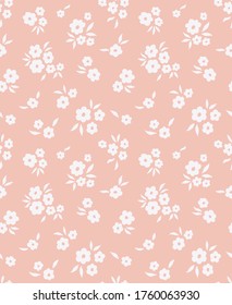 Trendy flowers seamless pattern. Small vector floral background illustration. Spring floral texture for fabric, fashion print and wallpaper.