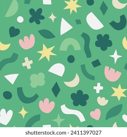 Trendfarbene Blumen, nahtloses Muster. Kleine Vektorgrafik, floraler Hintergrund. Frühlingsflorale Textur für Stoff, Modedruck und Tapeten.
