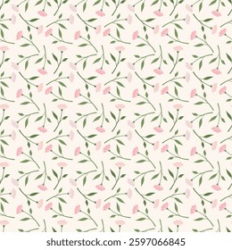 Trendy flowers seamless pattern. Small vector floral background illustration for fabric, fashion print and wallpaper.