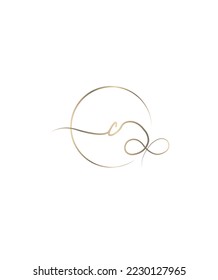 A trendy and flowing signature font C vector logo template