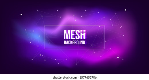 Trendy fluid background. Blurry gradient shape. Colorful aurora borealis. Abstract wallpaper. Space vector illustration. Starry sky. Holographic shiny. Polar lights. Futuristic design composition.