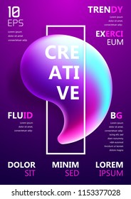 Trendy Fluid Blurred Gradient Poster Design. Modern Background for Poster, Brochure, Advertising, Placard, Invitation Card, Music Festival, Night Club