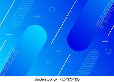 Trendy fluid colorful gradient blue shapes background