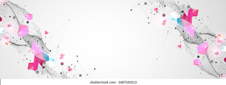 Trendy fluid cover design with plexus effect.
