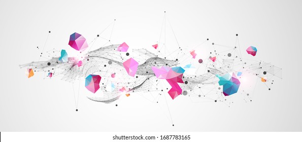 Trendy Fluid Cover Design mit Plexus-Effekt.