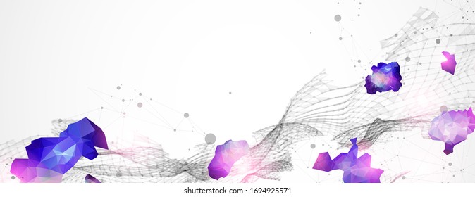 Trendy fluid cover design with plexus effect.
