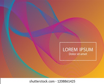 Trendy fluid curve shapes composition. Landing page template vector. Fluid background design. Trendy gradients. Wavy geometric curve lines grid texture abstract cover background.