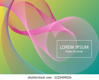 Trendy fluid curve shapes composition. Landing page template vector. Creative background design. Futuristic poster design. Wavy geometric curve lines grid texture abstract cover background.