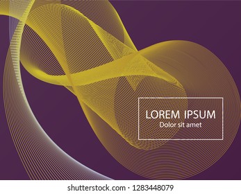 Trendy fluid curve shapes composition. Landing page template vector. Bright background design. Futuristic poster design. Wavy geometric curve lines grid texture music abstract background.
