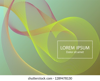 Trendy fluid curve shapes composition. Landing page template vector. Creative background design. Futuristic poster design. Wavy geometric curve lines grid texture music abstract background.