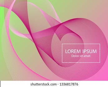 Trendy fluid curve shapes composition. Landing page template vector. Bright background design. Futuristic poster design. Wavy geometric curve lines grid texture loop abstract background.