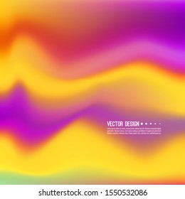 Trendy fluid gradient background. Colorful abstract liquid backdrop. Vector illustration with multicolored distorted wave.