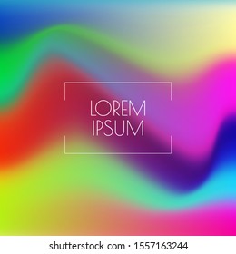 Trendy fluid gradient background. Colorful abstract liquid backdrop. Vector illustration with multicolored distorted wave.