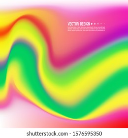 Trendy fluid gradient background. Colorful abstract liquid backdrop. Vector illustration with multicolored distorted wave.