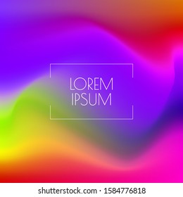 Trendy fluid gradient background. Colorful abstract liquid backdrop. Vector illustration with multicolored distorted wave.