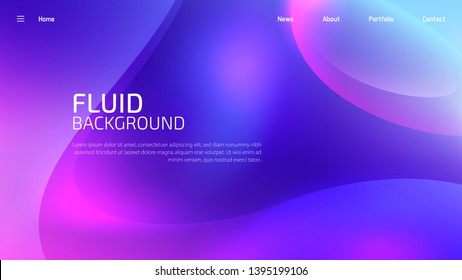 Trendy fluid gradient background for landing page background, colorful abstract liquid 3d shaped. Futuristic design backdrop for banner, poster, cover, flyer, presentation, advertising