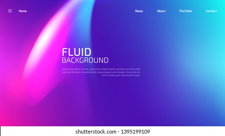 Trendy fluid gradient background for landing page background, colorful abstract liquid 3d shaped. Futuristic design backdrop for banner, poster, cover, flyer, presentation, advertising