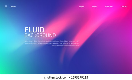 Trendy fluid gradient background for landing page background, colorful abstract liquid 3d shaped. Futuristic design backdrop for banner, poster, cover, flyer, presentation, advertising